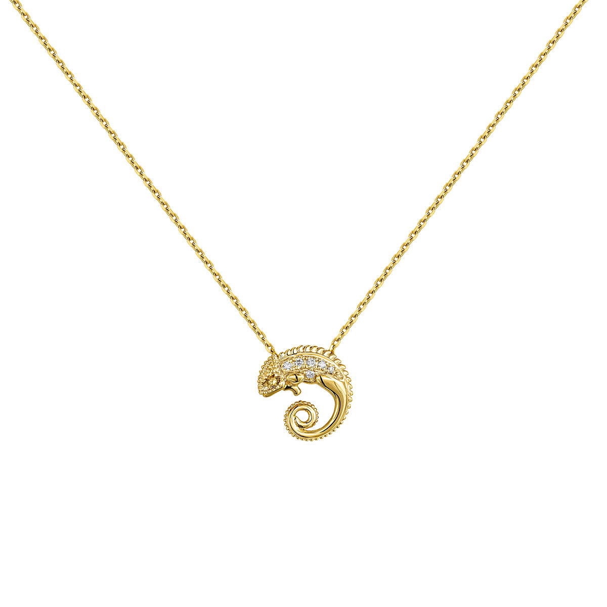 Chameleon pendant in 18k yellow gold with diamonds, J05095-02, hi-res