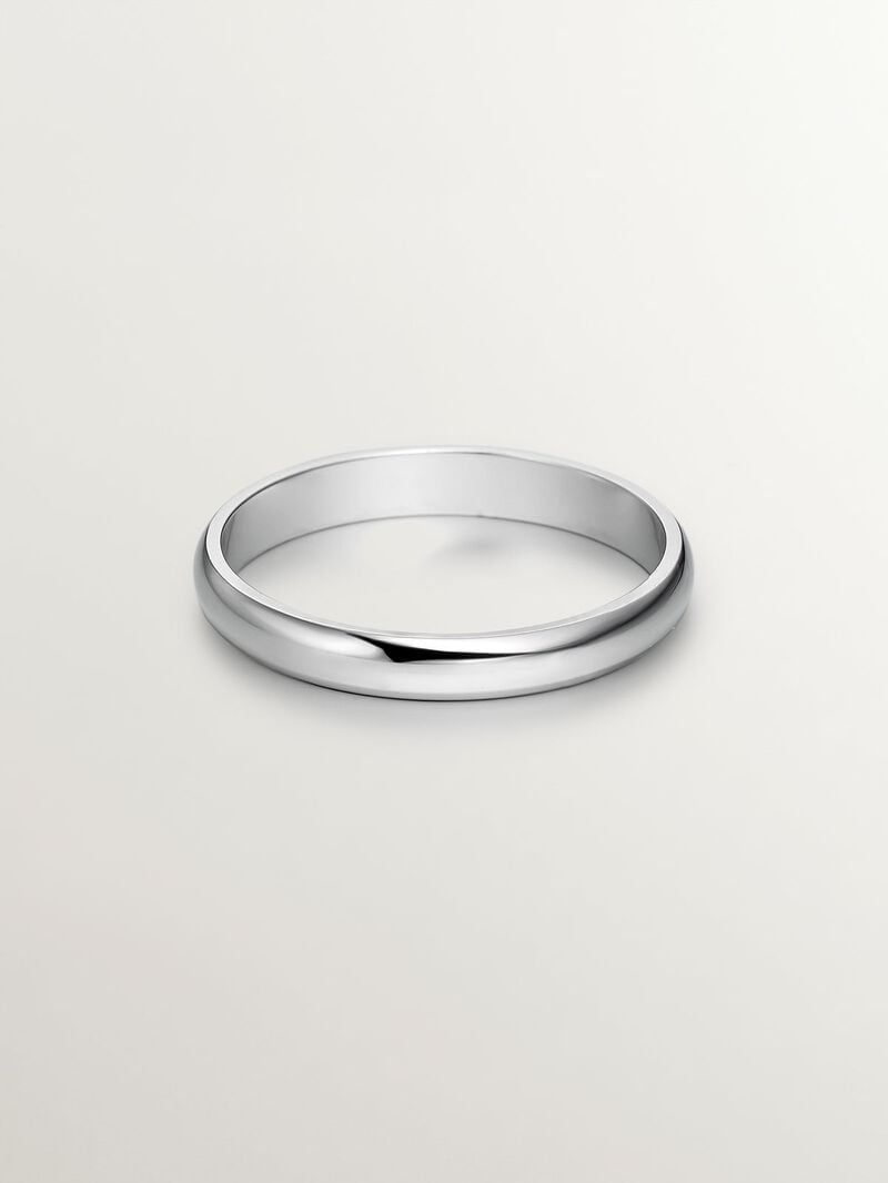 Half round 18k white gold ring 3.15mm image number 1
