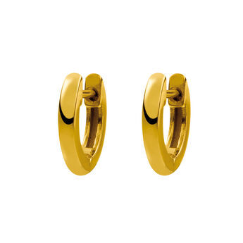 Small gold plated simple hoop earrings , J01444-02,hi-res