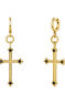 Pendientes cruz grande colgante espinelas plata recubierta oro , J04229-02-BSN