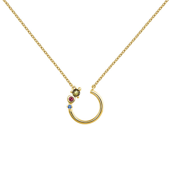 Gold plated tourmaline and sapphire necklace, J04150-02-GTPTBS,hi-res