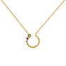 Gold plated tourmaline and sapphire necklace, J04150-02-GTPTBS