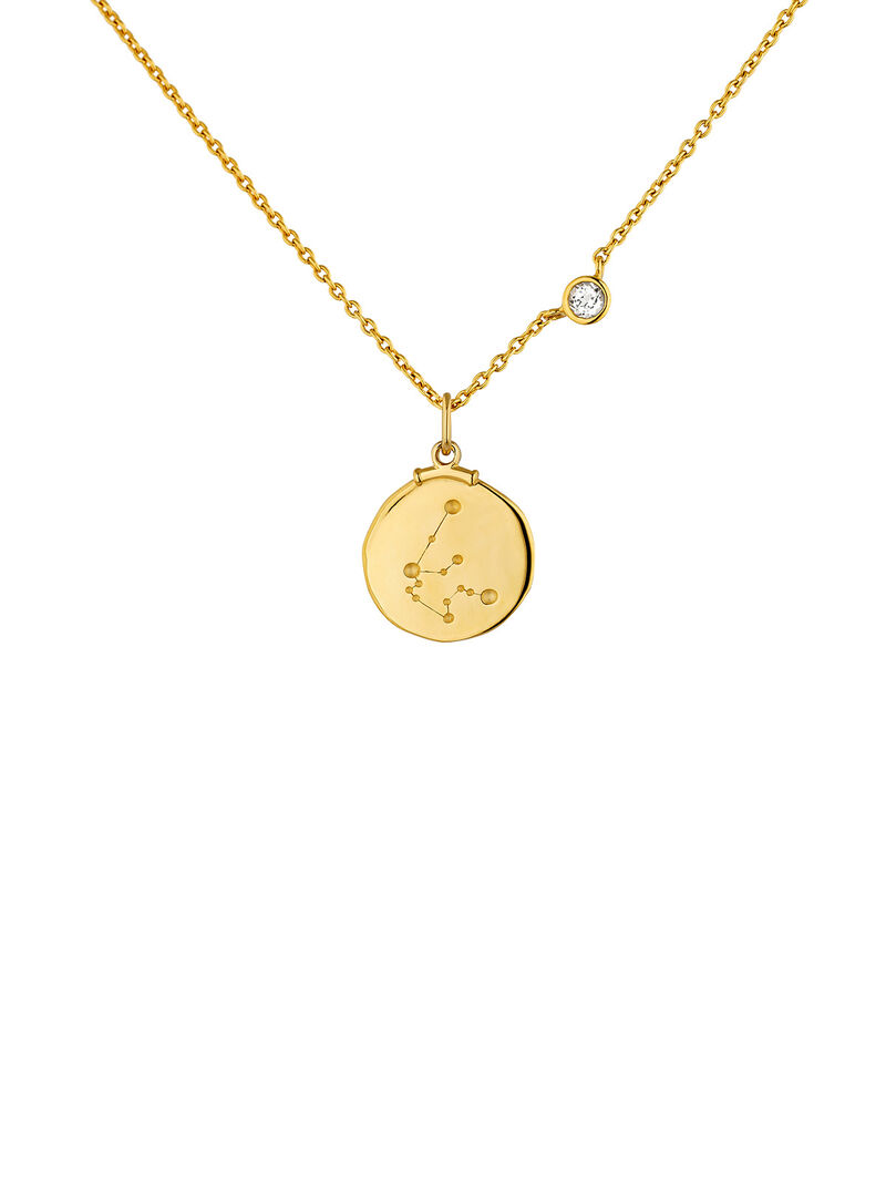 925 Silver Aquarius Charm Coated in 18K Yellow Gold image number 7