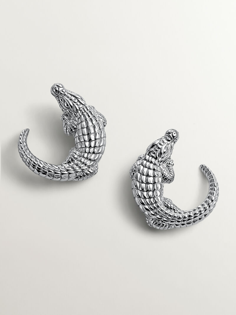 925 silver earrings shaped like crocodile image number 0