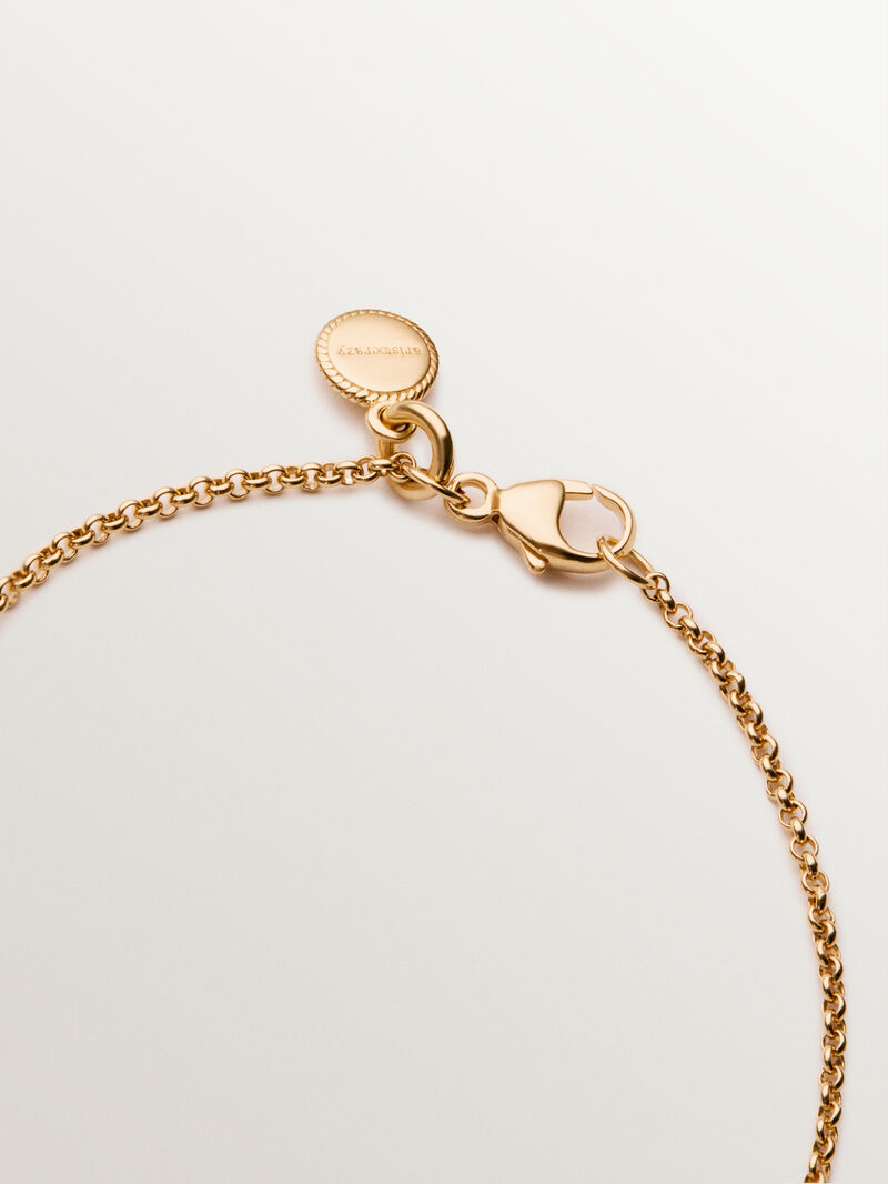 18K yellow gold plated 925 silver bracelet with purple rhodolites and white topazes image number 4