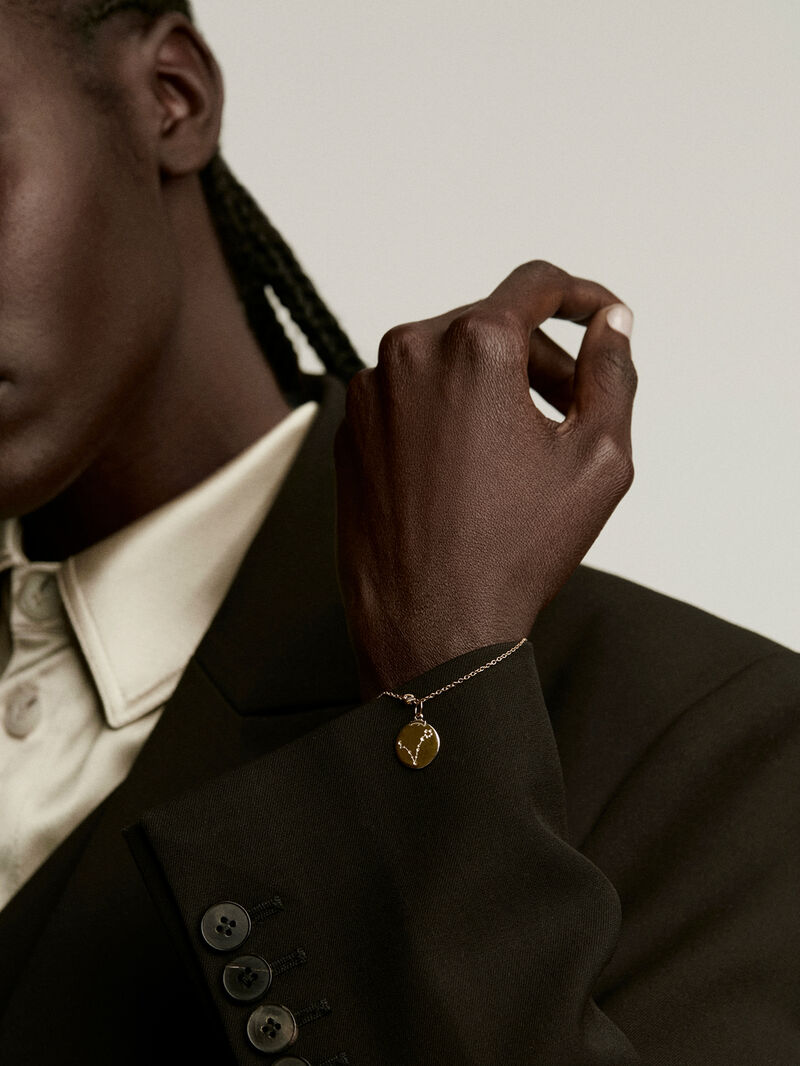 Pisces Charm made from 925 silver bathed in 18K yellow gold. image number 3