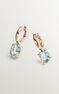 Pendientes aro mediano topacio plata recubierta oro rosa , J03810-03-SKY