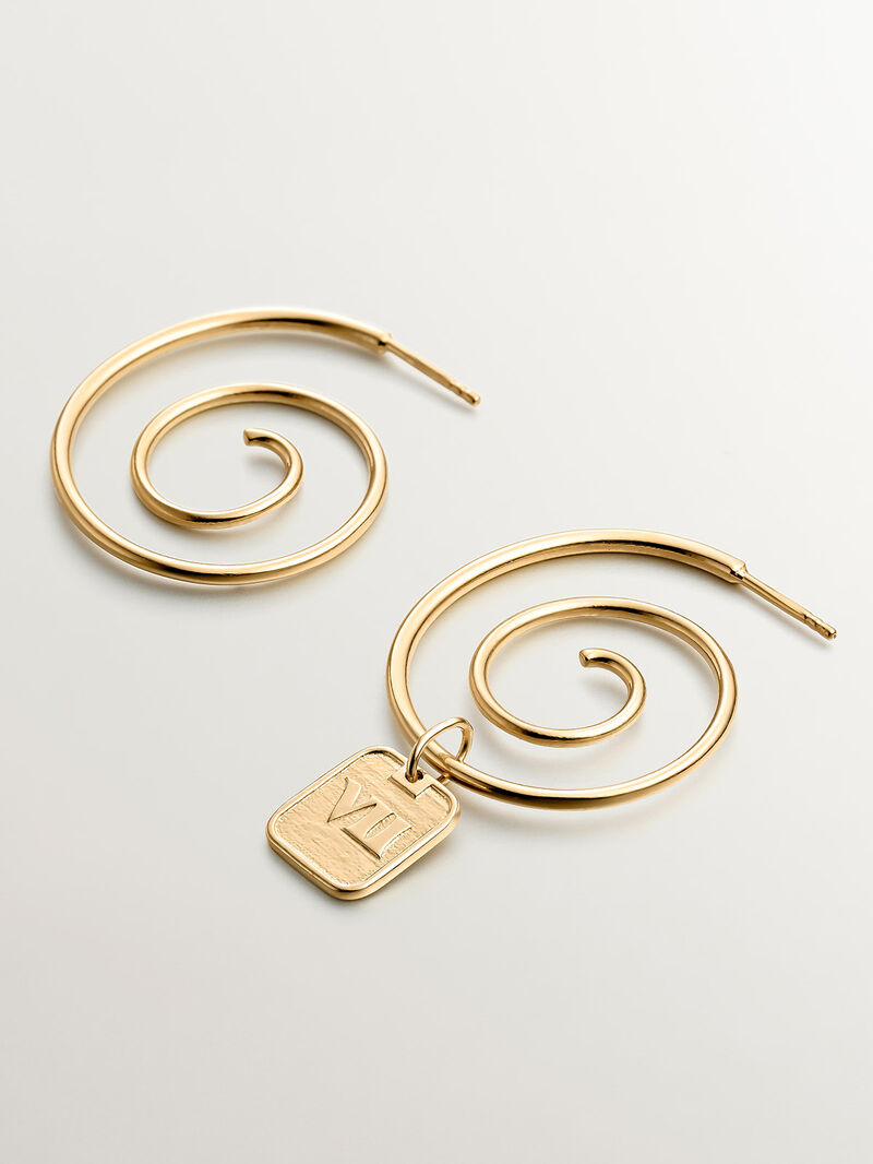 925 silver charm bathed in 18k yellow gold with number 7 image number 4