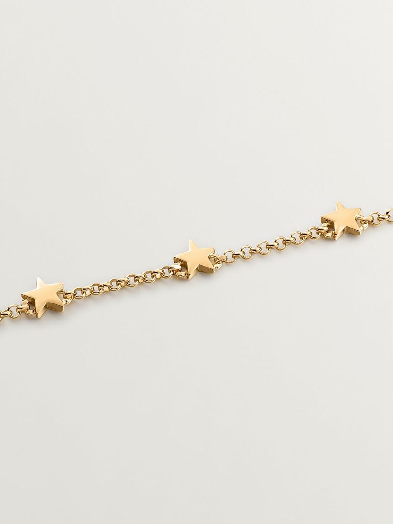 18K Yellow Gold Plated 925 Silver Bracelet with Stars image number 2