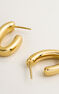 Small gold plated silver oval hoop earrings, J00799-02