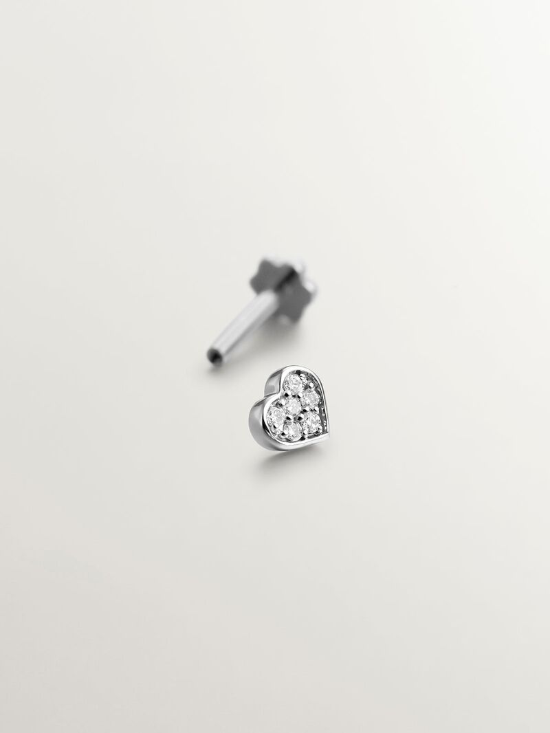 18K white gold single earring with 0.222 cts diamonds image number 2