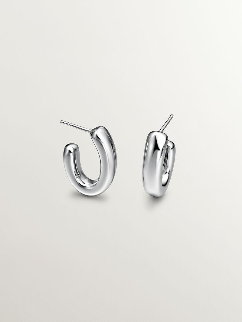 Silly Silver Oval Aro Earrings 925 image number 0
