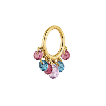 9k gold hoop multi-stone motif hoop earring , J04768-02-RO-LB-AM-H,hi-res