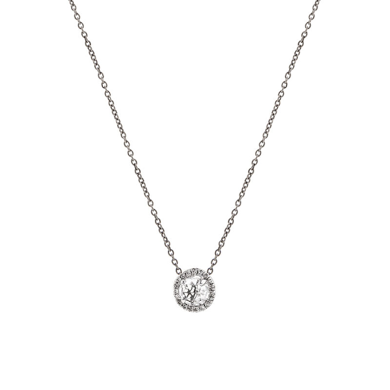 Border necklace with mini colourless topaz, J01342-01-WT, hi-res