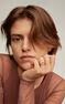 Anillo doble relieve topacios plata recubierta oro , J04902-02-WT