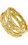 18kt yellow gold-plated silver wicker ring, J04410-02