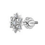 Small flower white gold piercing diamond 0.012 ct. , J04362-01-H