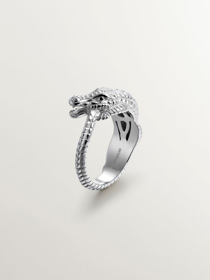 925 silver ring shaped like crocodile image number 6