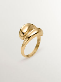 Convex spiral 18kt yellow gold-plated silver ring, J05223-02, mainproduct