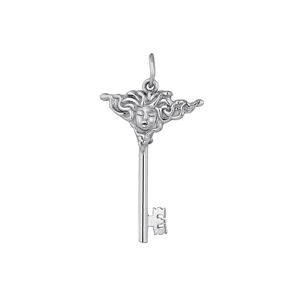 Silver key charm, J05202-01, hi-res