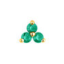 9 kt gold medium clover emerald earring, J04348-02-EM-H