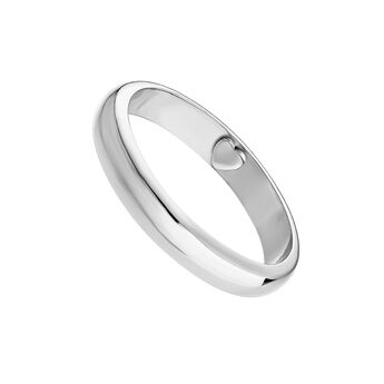Silver wedding ring with heart on the inside, J05156-01,hi-res
