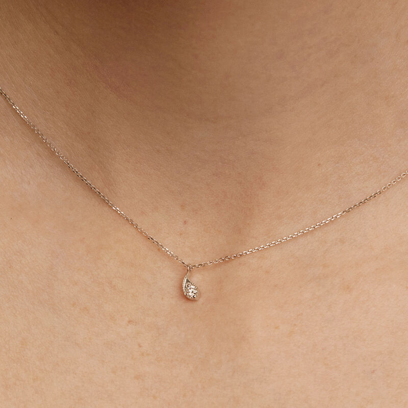 White gold diamond necklace 0.061 ct, J03397-01, model