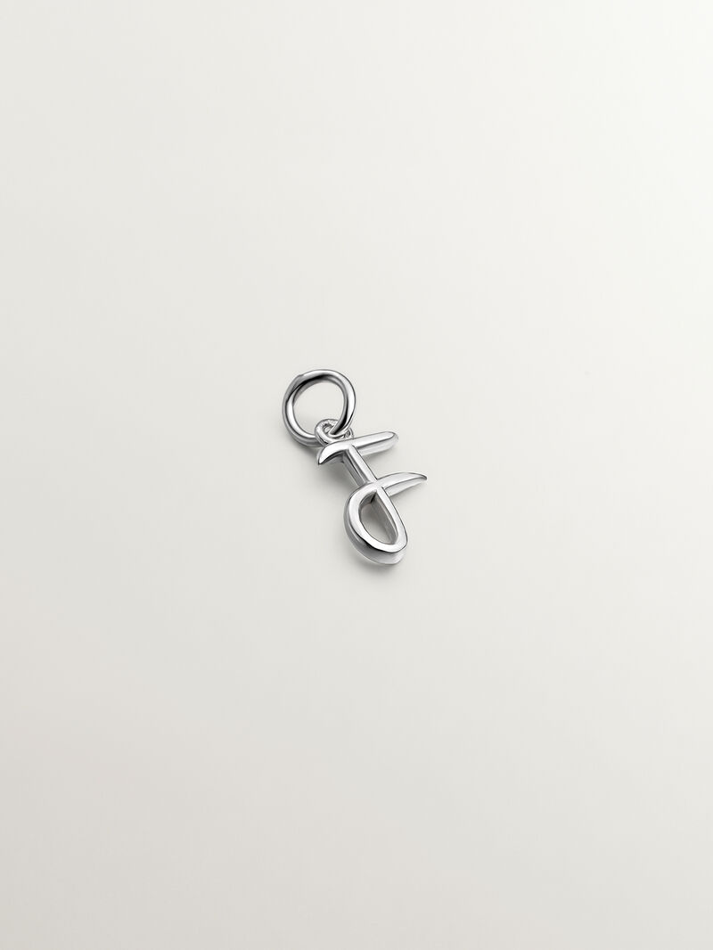 925 Silver charm with initial F image number 0