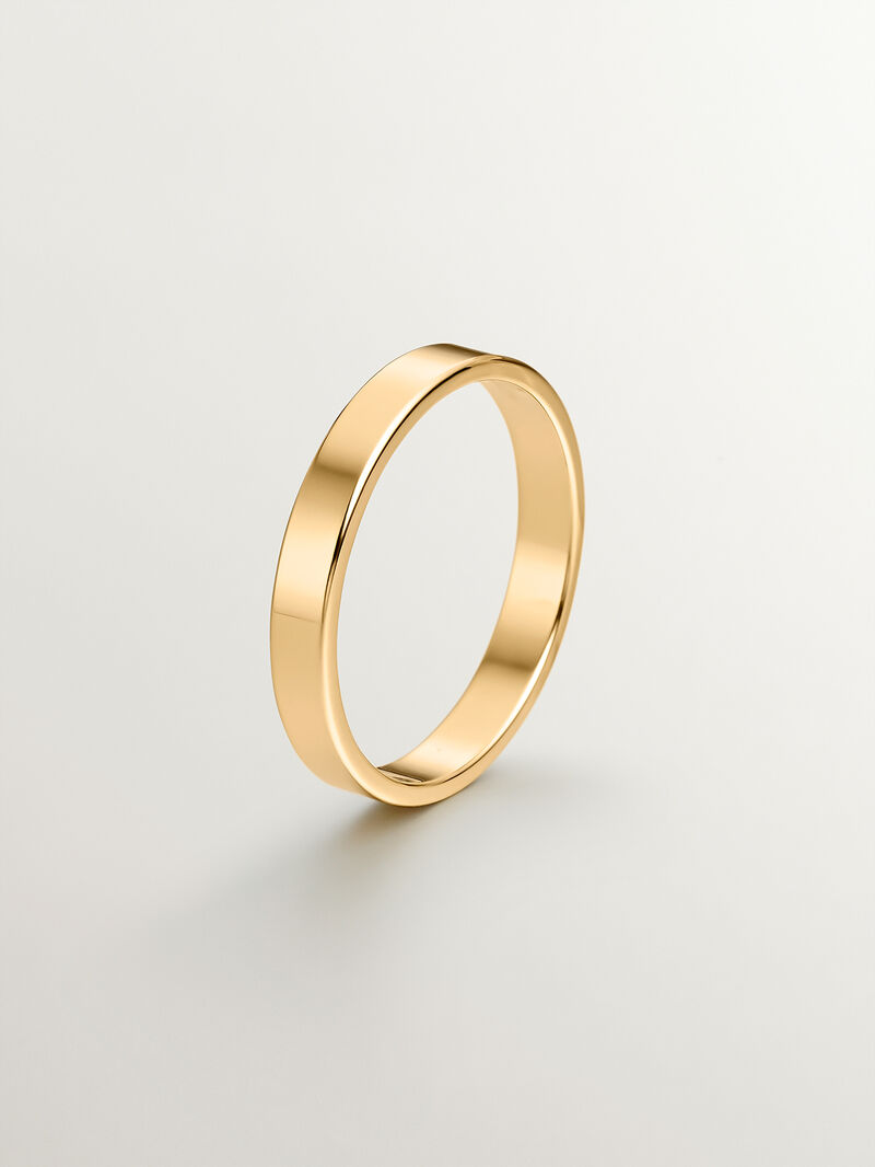 3mm flat 18k yellow gold wedding band image number 0