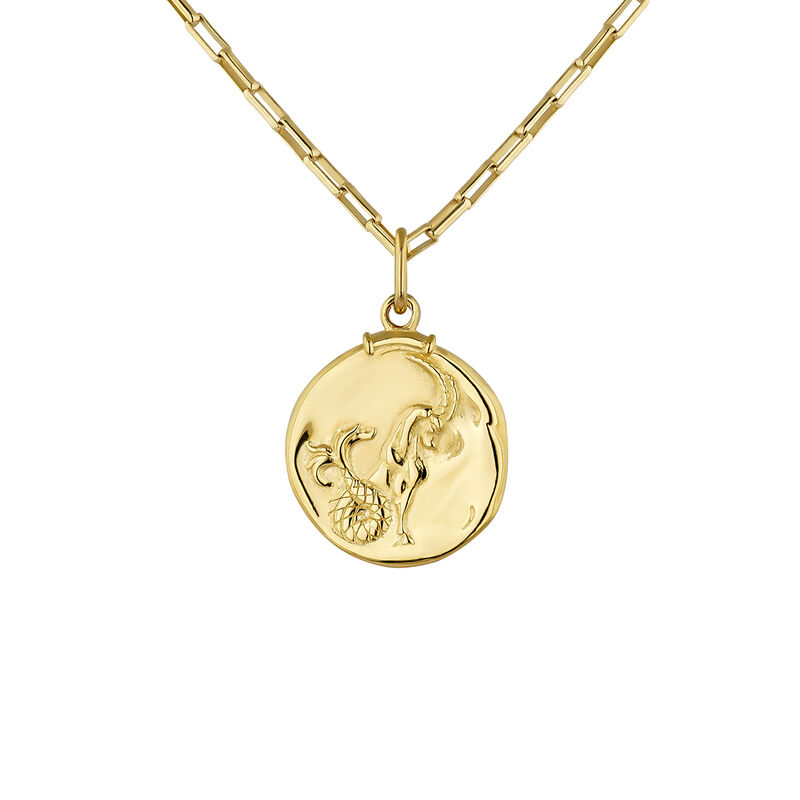 Gold-plated silver Capricorn charm  , J04780-02-CAP, hi-res