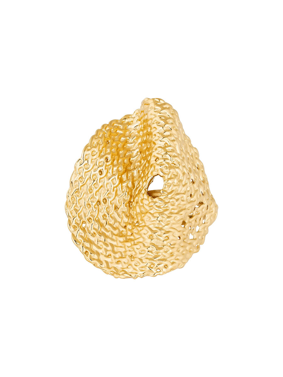 Gold plated geometric wicker ring , J04413-02, mainproduct