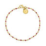 Gold plated ruby balls bracelet, J04884-02-RU