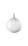 Silver F initial medallion charm  , J03455-01-F