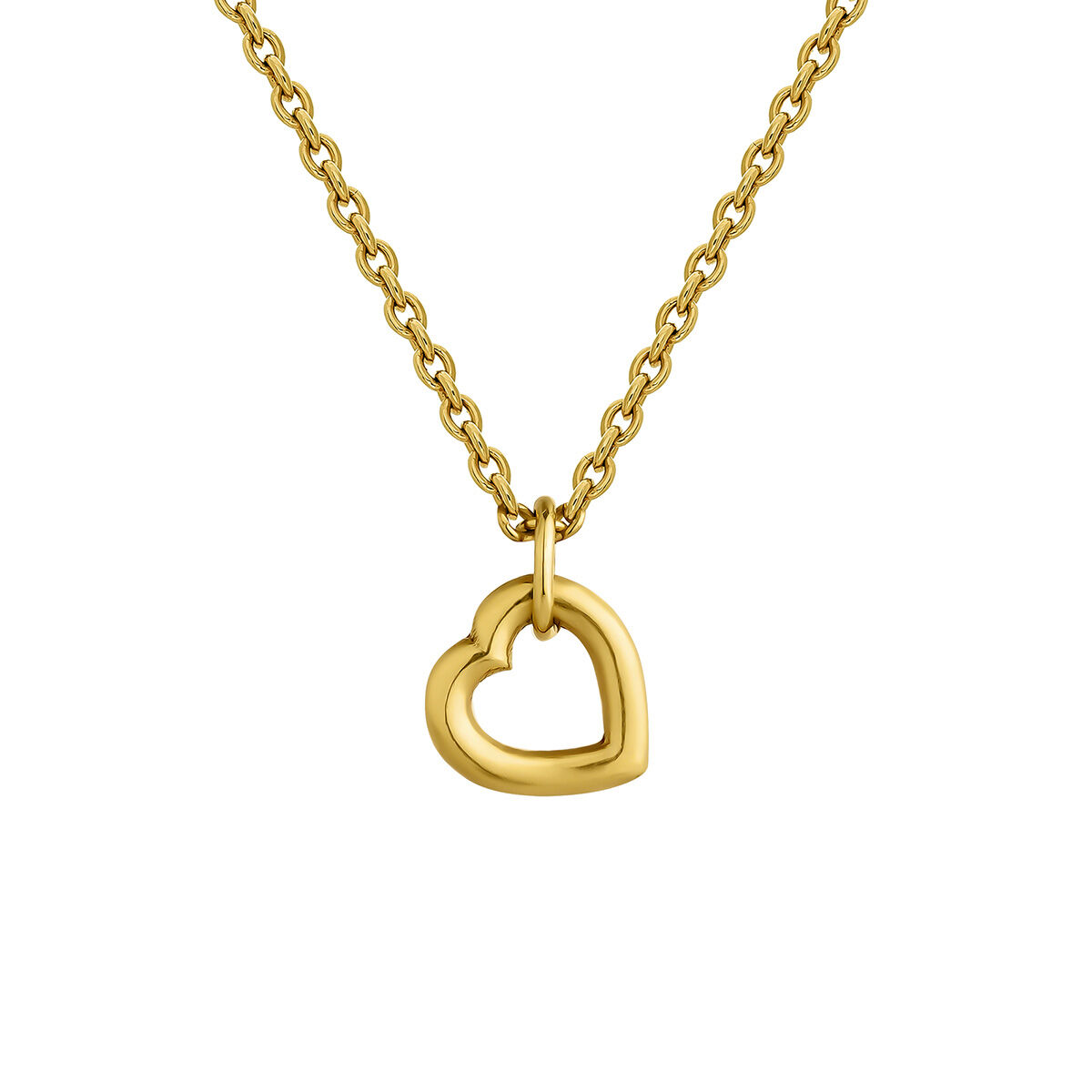 Heart pendant in 18k yellow gold-plated silver with red enamel, J05162-02-ROJENA, hi-res