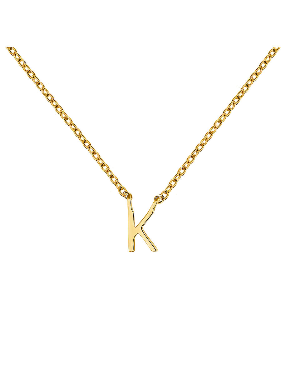 Gold Initial K necklace , J04382-02-K, mainproduct