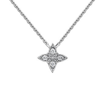 Collier croix gouttes diamant or blanc 0,024 ct , J03925-01, mainproduct