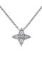 White gold diamond cross drop necklace 0.024 ct , J03925-01