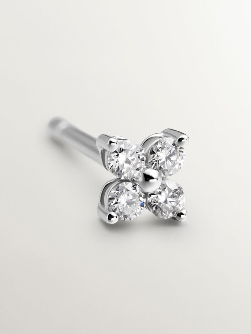 18K white gold single earring with diamonds image number 4