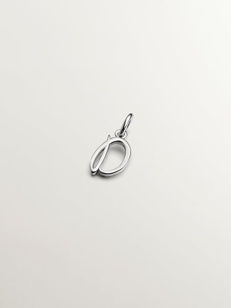 925 Silver Charm with initial D image number 1