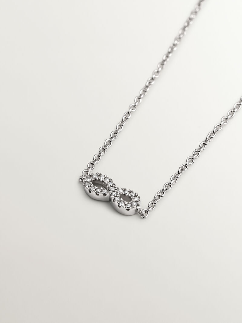 18K white gold bracelet with infinity and diamonds image number 2