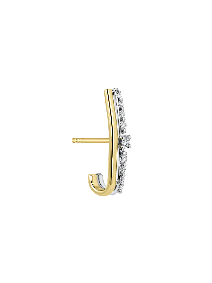 Single climber earring for the left ear in 18k yellow and white gold with diamonds , J05308-09-H-L-I2, hi-res
