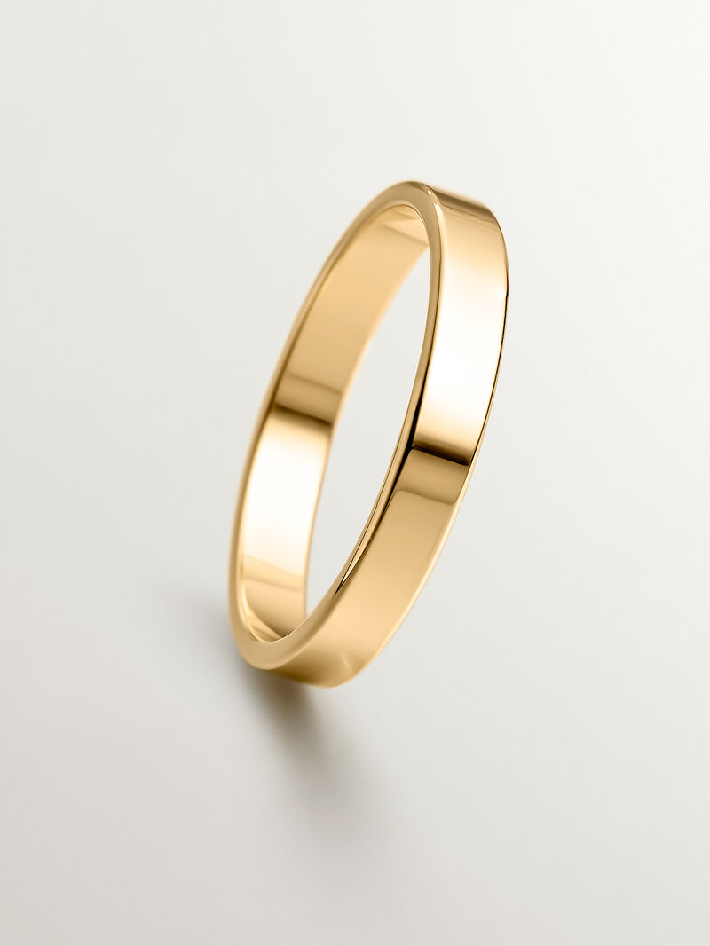 3mm flat 18k yellow gold wedding band image number 2