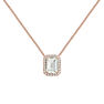Rose gold plated quartz necklace , J04685-03-GQ-WT