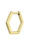Pendiente individual de aro hexagonal de oro amarillo de 9kt, J05129-02-H