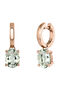 Medium rose gold plated with quartz hoop earrings , J03810-03-GQ