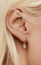 Gold plated hoop earrings with topaz , J03807-02-WT