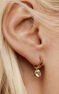 Gold plated hoop earrings with topaz , J03807-02-WT