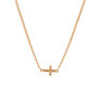 Colgante cruz simple plata recubierta oro rosa , J00653-03