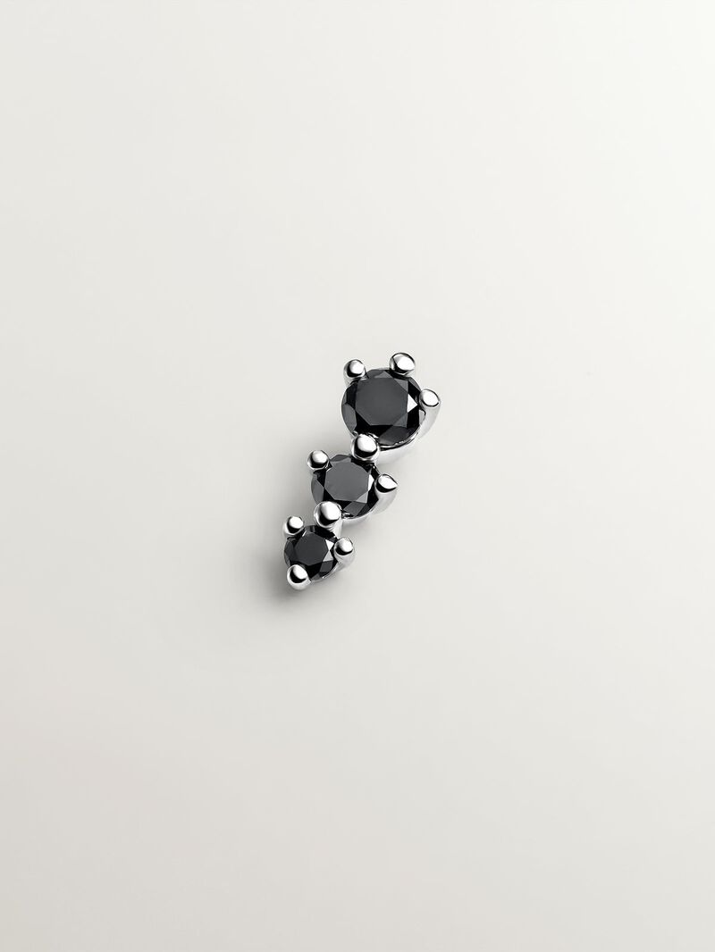 18k white gold piercing with black diamonds image number 0