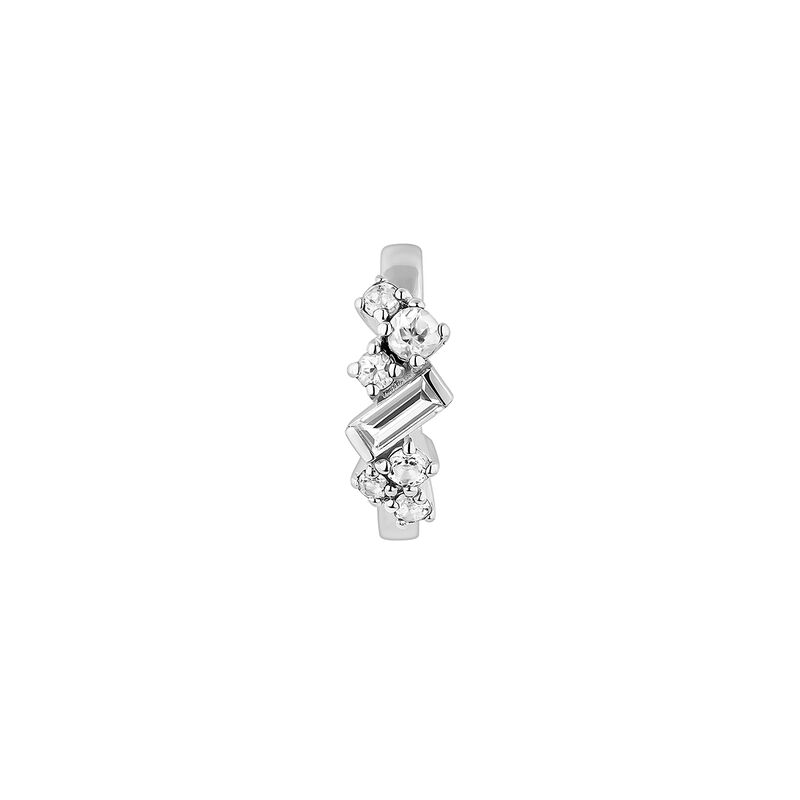 Silver topaz hoop earring , J04671-01-WT-H, hi-res